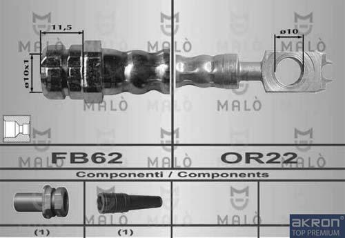 AKRON-MALÒ 80392 - Гальмівний шланг autocars.com.ua