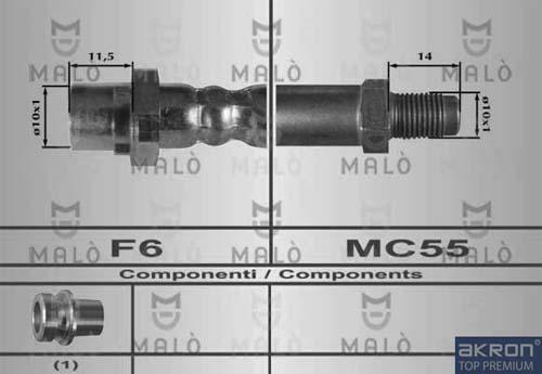 AKRON-MALÒ 80416 - Гальмівний шланг autocars.com.ua