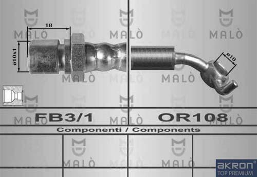 AKRON-MALÒ 80435 - Гальмівний шланг autocars.com.ua