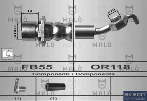 AKRON-MALÒ 80445 - Гальмівний шланг autocars.com.ua