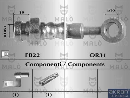 AKRON-MALÒ 80478 - Гальмівний шланг autocars.com.ua