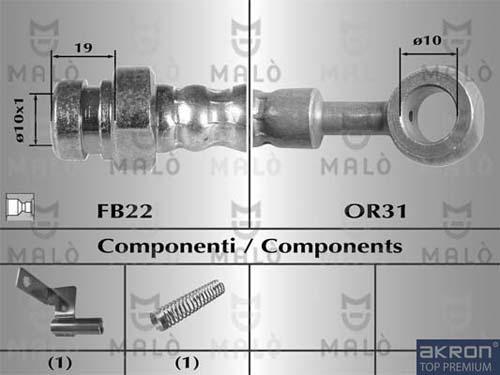 AKRON-MALÒ 80479 - Гальмівний шланг autocars.com.ua