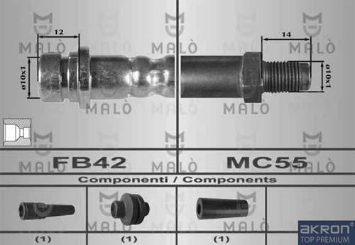 AKRON-MALÒ 80539 - Гальмівний шланг autocars.com.ua