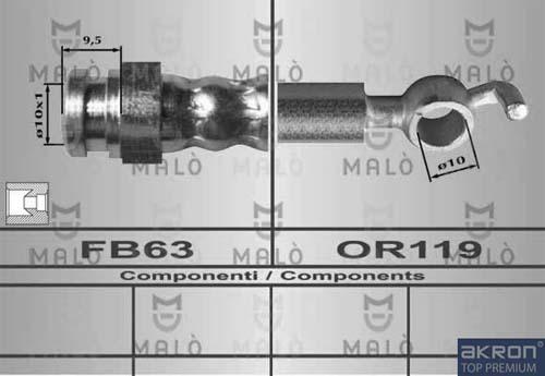 AKRON-MALÒ 80551 - Гальмівний шланг autocars.com.ua