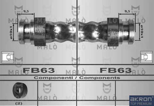 AKRON-MALÒ 80554 - Гальмівний шланг autocars.com.ua