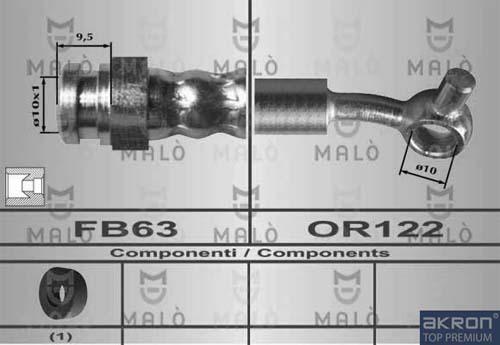 AKRON-MALÒ 80555 - Гальмівний шланг autocars.com.ua