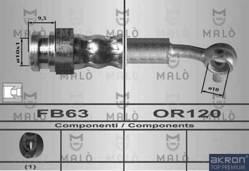 AKRON-MALÒ 80556 - Гальмівний шланг autocars.com.ua