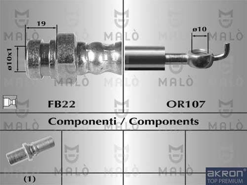 AKRON-MALÒ 80562 - Гальмівний шланг autocars.com.ua