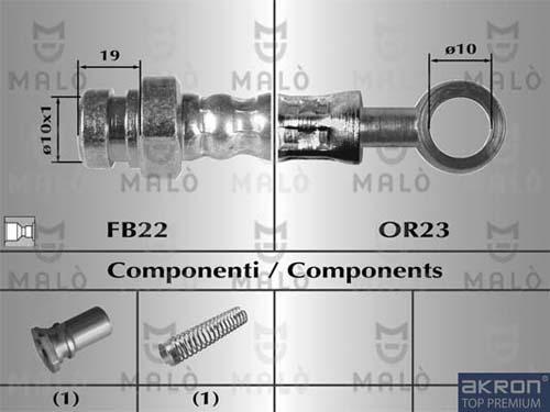 AKRON-MALÒ 80568 - Гальмівний шланг autocars.com.ua