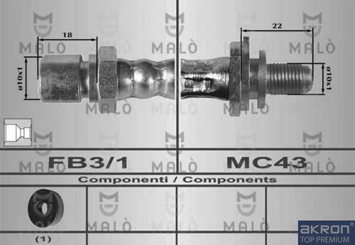 AKRON-MALÒ 80597 - Гальмівний шланг autocars.com.ua