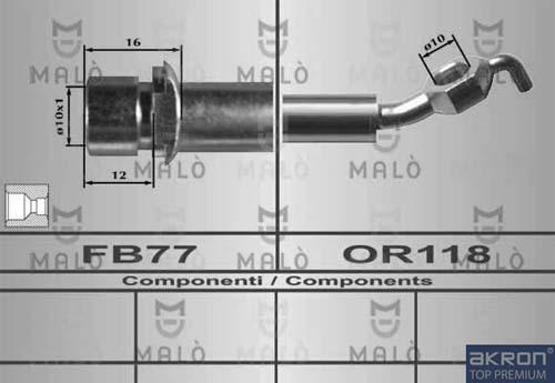 AKRON-MALÒ 80611 - Гальмівний шланг autocars.com.ua