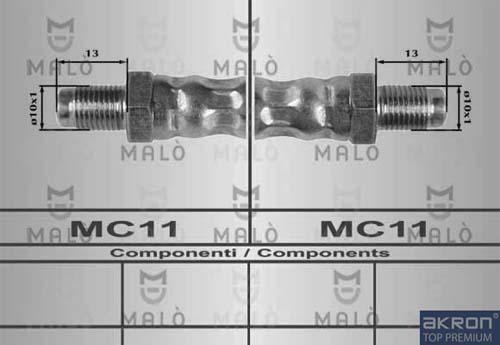 AKRON-MALÒ 80625 - Гальмівний шланг autocars.com.ua