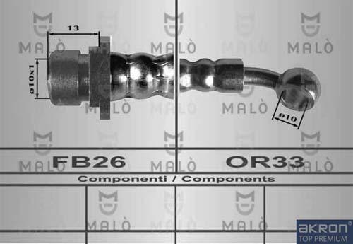 AKRON-MALÒ 80627 - Гальмівний шланг autocars.com.ua