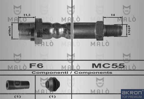 AKRON-MALÒ 80635 - Гальмівний шланг autocars.com.ua