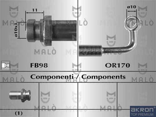 AKRON-MALÒ 80642 - Гальмівний шланг autocars.com.ua