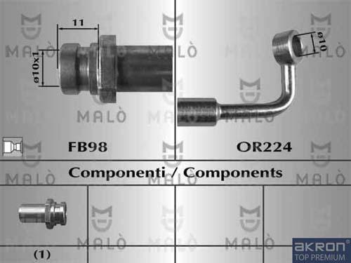 AKRON-MALÒ 80643 - Гальмівний шланг autocars.com.ua