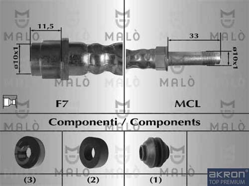 AKRON-MALÒ 80721 - Гальмівний шланг autocars.com.ua