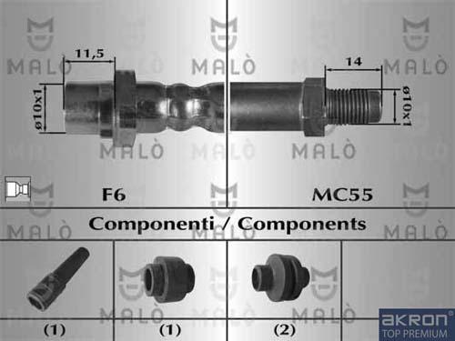 AKRON-MALÒ 80656 - Гальмівний шланг autocars.com.ua