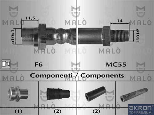 AKRON-MALÒ 80657 - Гальмівний шланг autocars.com.ua
