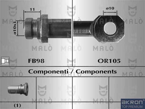 AKRON-MALÒ 80682 - Гальмівний шланг autocars.com.ua