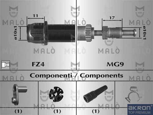 AKRON-MALÒ 80748 - Гальмівний шланг autocars.com.ua