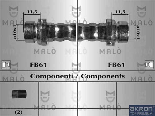 AKRON-MALÒ 80752 - Гальмівний шланг autocars.com.ua
