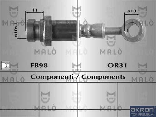 AKRON-MALÒ 80784 - Гальмівний шланг autocars.com.ua