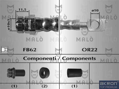 AKRON-MALÒ 80851 - Гальмівний шланг autocars.com.ua