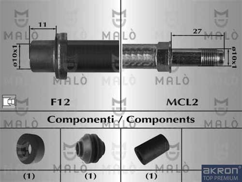 AKRON-MALÒ 80897 - Гальмівний шланг autocars.com.ua