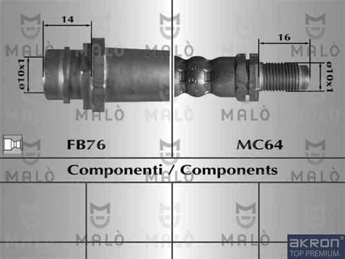 AKRON-MALÒ 80946 - Гальмівний шланг autocars.com.ua
