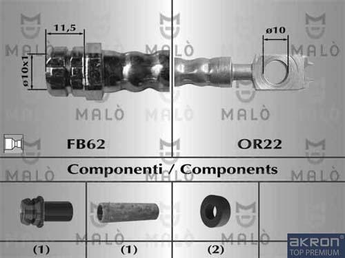 AKRON-MALÒ 80948 - Гальмівний шланг autocars.com.ua