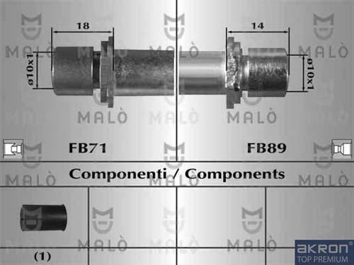 AKRON-MALÒ 80961 - Гальмівний шланг autocars.com.ua