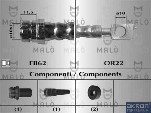 AKRON-MALÒ 81011 - Гальмівний шланг autocars.com.ua
