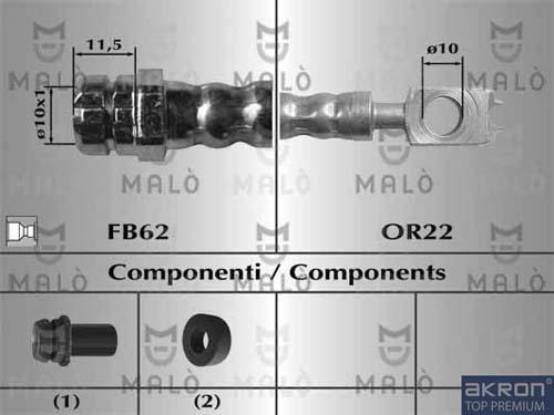 AKRON-MALÒ 81014 - Гальмівний шланг autocars.com.ua