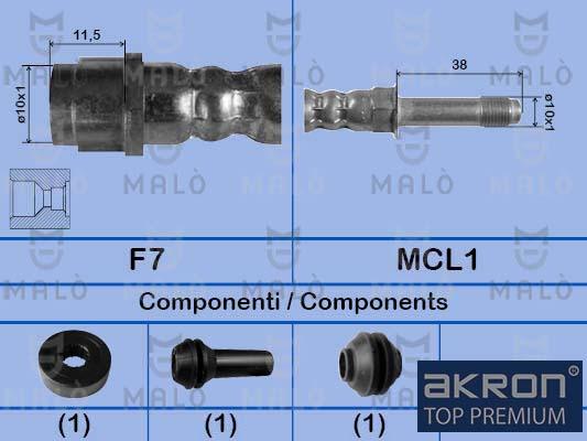 AKRON-MALÒ 81023 - Гальмівний шланг autocars.com.ua