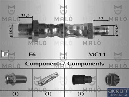 AKRON-MALÒ 81027 - Гальмівний шланг autocars.com.ua