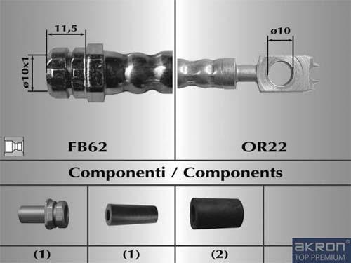 AKRON-MALÒ 81071 - Гальмівний шланг autocars.com.ua