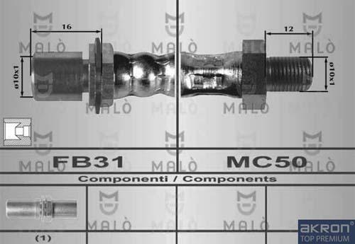AKRON-MALÒ 8113 - Гальмівний шланг autocars.com.ua