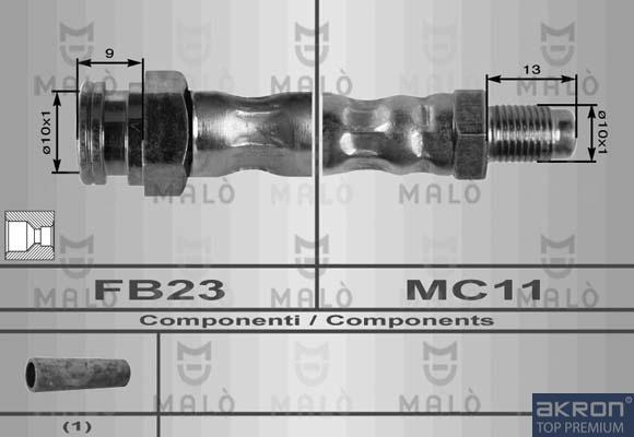 AKRON-MALÒ 8385 - Гальмівний шланг autocars.com.ua