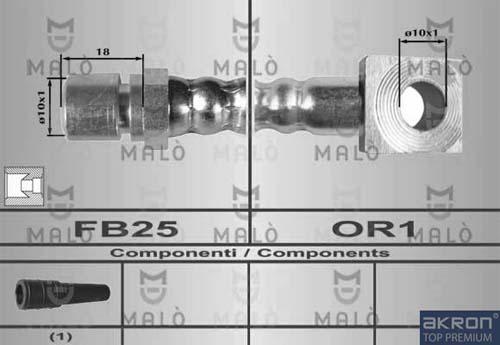 AKRON-MALÒ 8543 - Гальмівний шланг autocars.com.ua