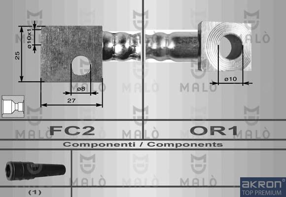AKRON-MALÒ 8549 - Гальмівний шланг autocars.com.ua