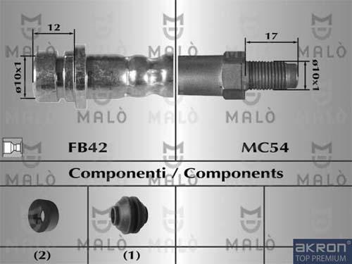 AKRON-MALÒ 8608 - Гальмівний шланг autocars.com.ua