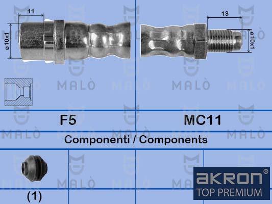 AKRON-MALÒ 8907 - Гальмівний шланг autocars.com.ua