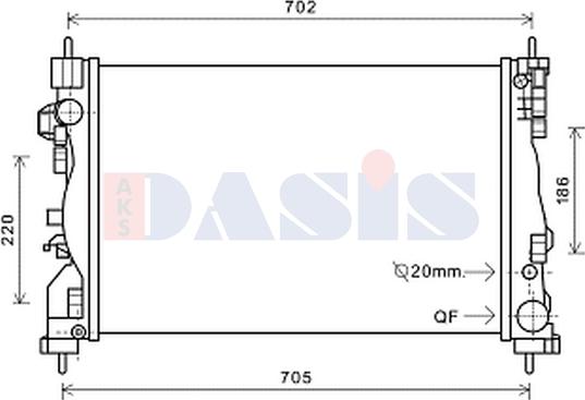 AKS Dasis 010031N - Радіатор, охолодження двигуна autocars.com.ua