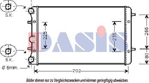 AKS Dasis 040004N - Радіатор, охолодження двигуна autocars.com.ua