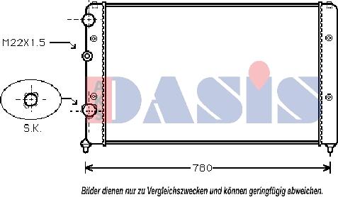 AKS Dasis 041910N - Радіатор, охолодження двигуна autocars.com.ua