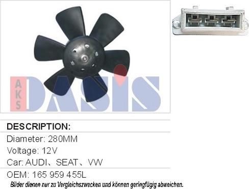 AKS Dasis 048070N - Вентилятор, охолодження двигуна autocars.com.ua