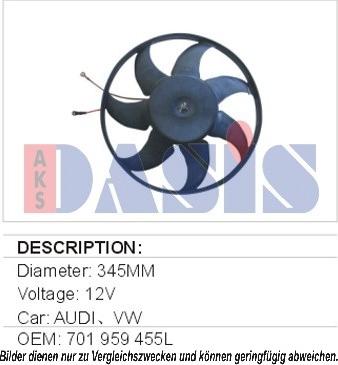 AKS Dasis 048500N - Вентилятор, охлаждение двигателя autodnr.net