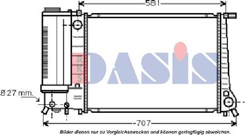 AKS Dasis 050240N - Радіатор, охолодження двигуна autocars.com.ua