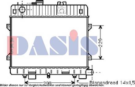 AKS Dasis 051720N - Радіатор, охолодження двигуна autocars.com.ua